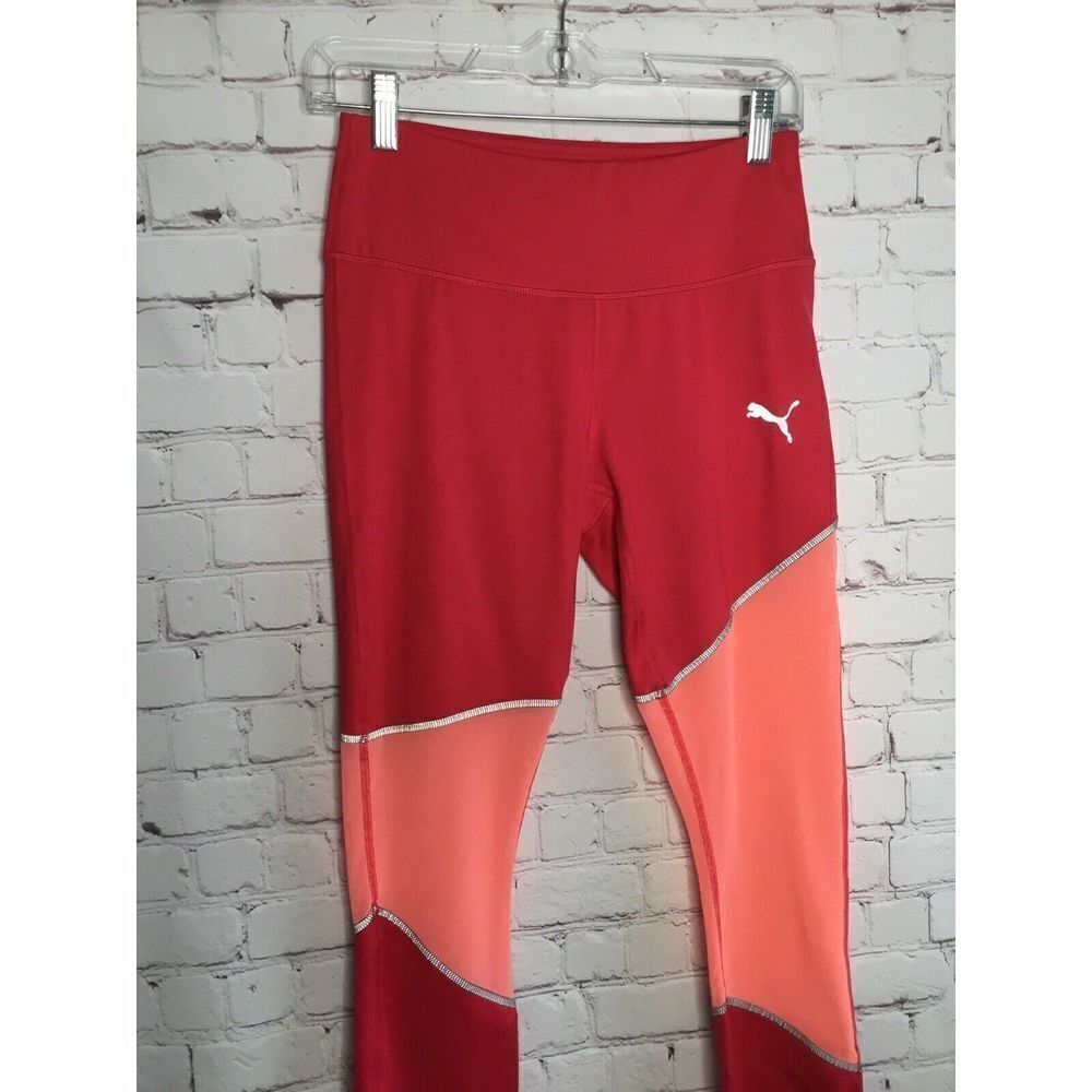 PUMA Womens Small Pink Stretch‎ Elasticated Waistband ActiveWear Skinny Leggings - Picture 8 of 11